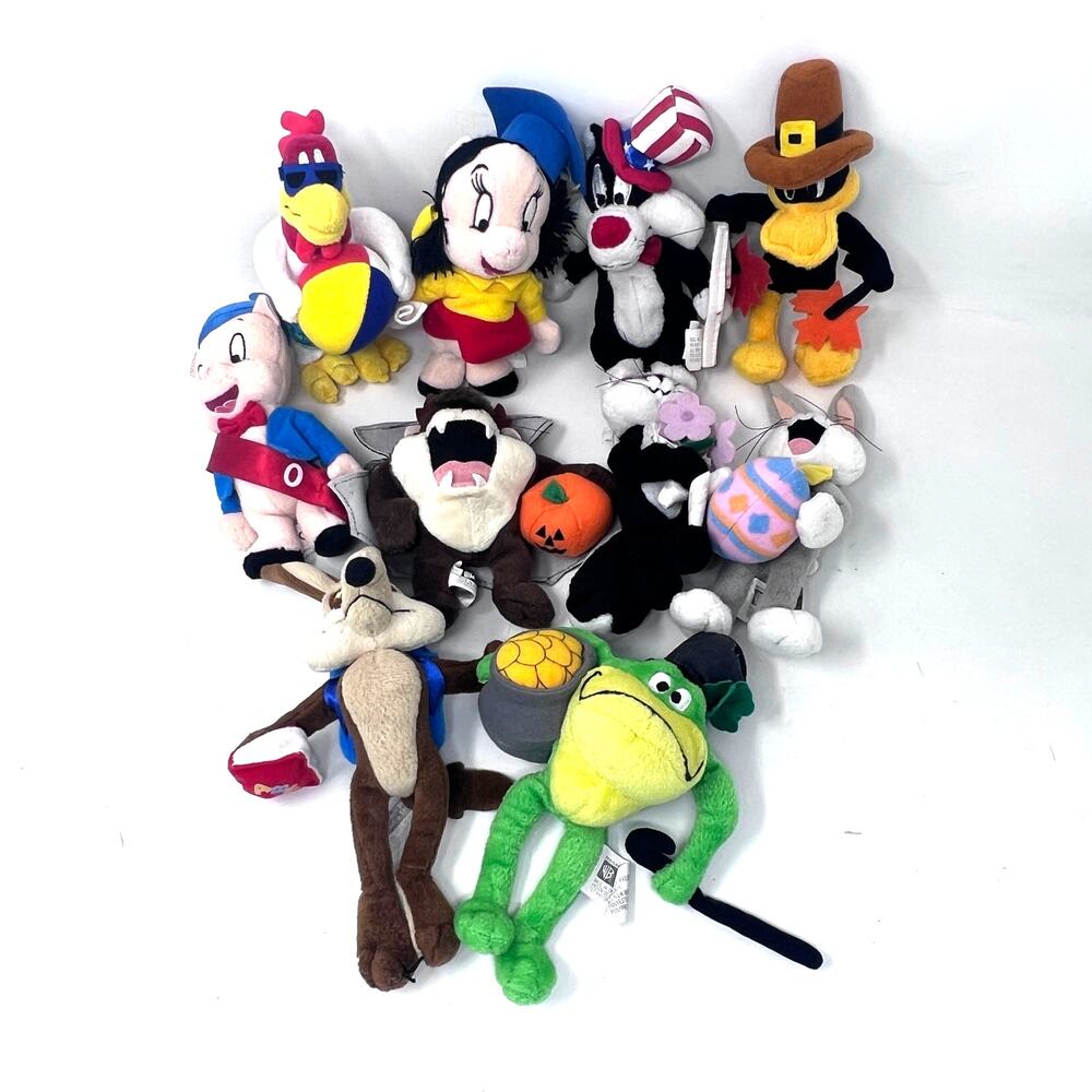 Looney Tunes Mini Plush Bean Bag‎ LOT of 10 Warner Bros Studio 1999 VTG Holiday